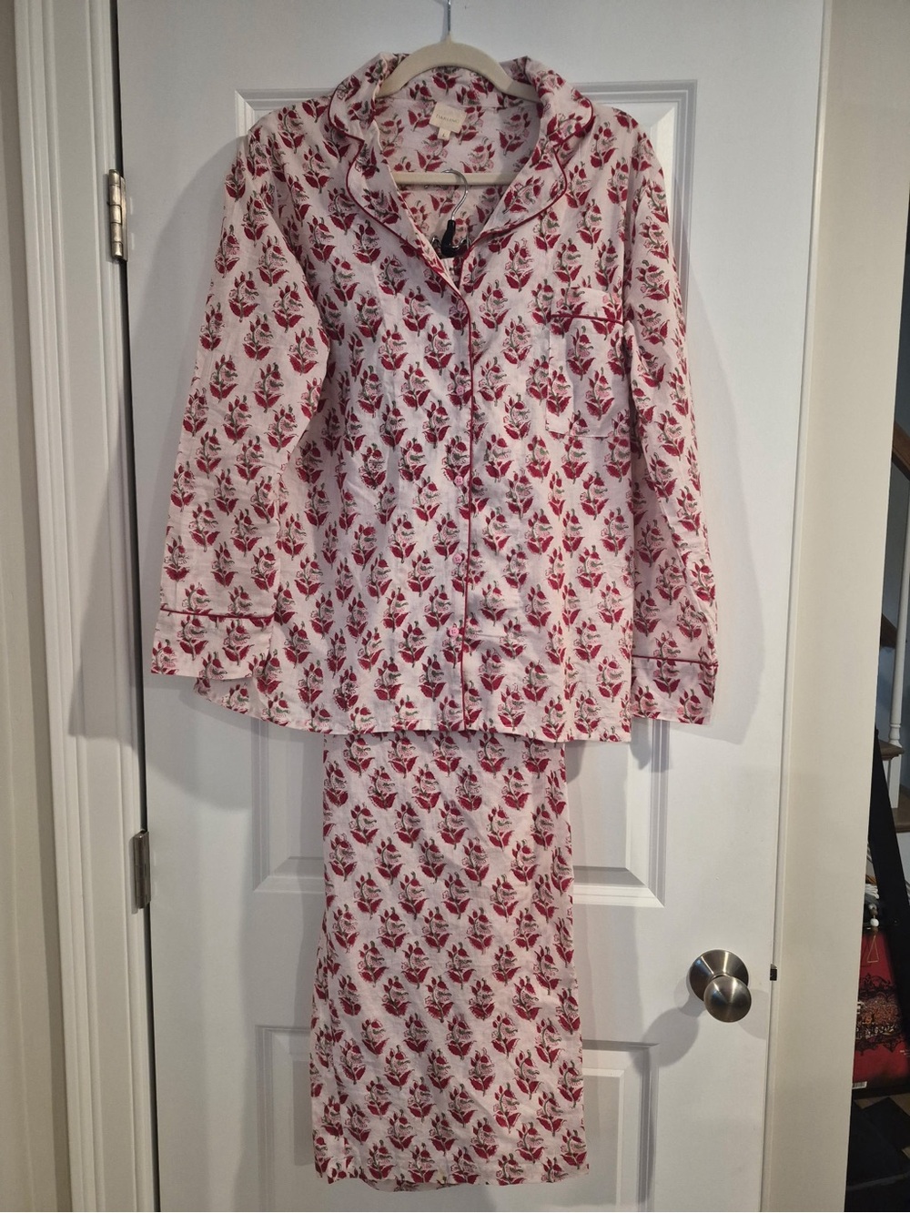 Darling Floral Red and White Pajama Set